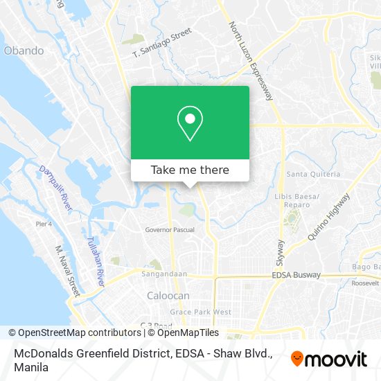 McDonalds Greenfield District, EDSA - Shaw Blvd. map