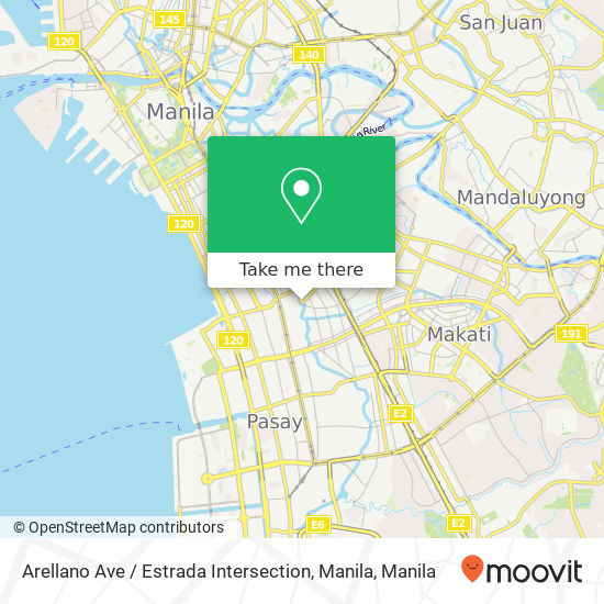 Arellano Ave / Estrada Intersection, Manila map