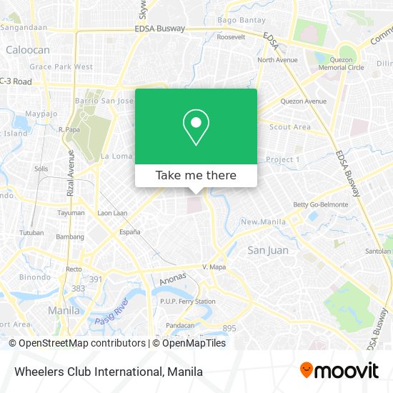 Wheelers Club International map