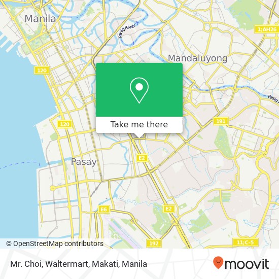 Mr. Choi, Waltermart, Makati map