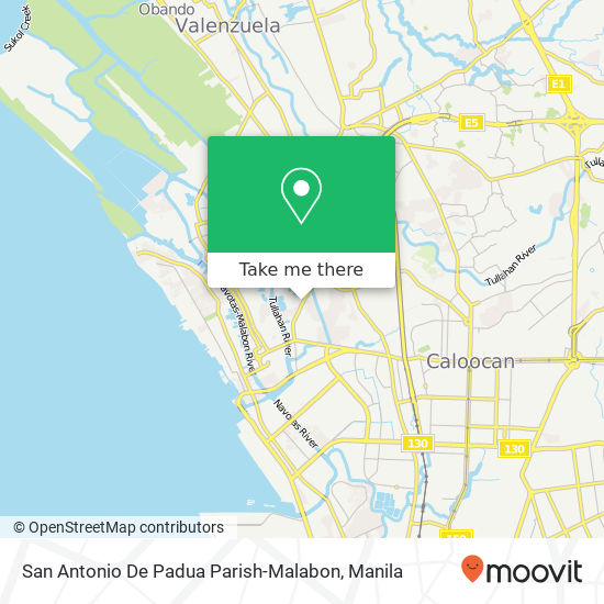 San Antonio De Padua Parish-Malabon map