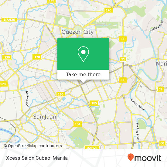 Xcess Salon Cubao map