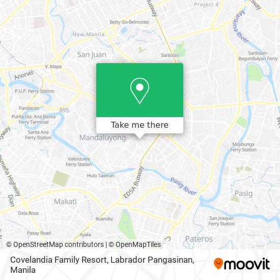 Covelandia Family Resort, Labrador Pangasinan map