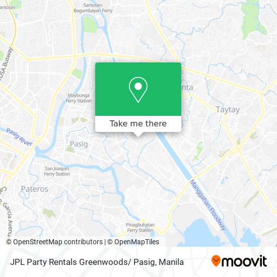 JPL Party Rentals Greenwoods/ Pasig map