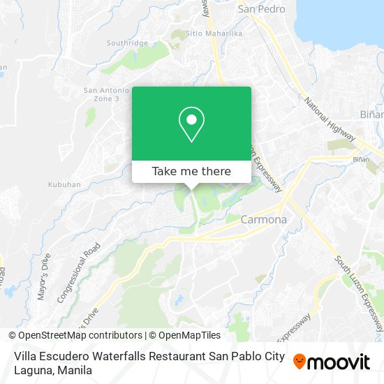 Villa Escudero Waterfalls Restaurant San Pablo City Laguna map