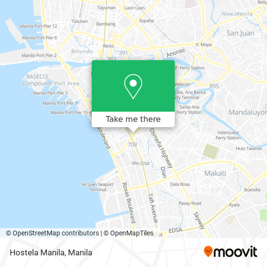 Hostela Manila map