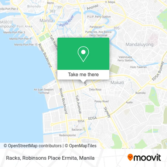 Racks, Robinsons Place Ermita map