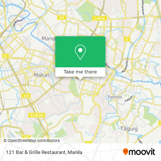 121 Bar & Grille Restaurant map