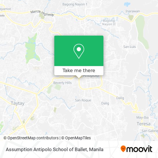 Assumption Antipolo School of Ballet map