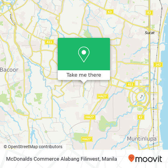 McDonalds Commerce Alabang Filinvest map