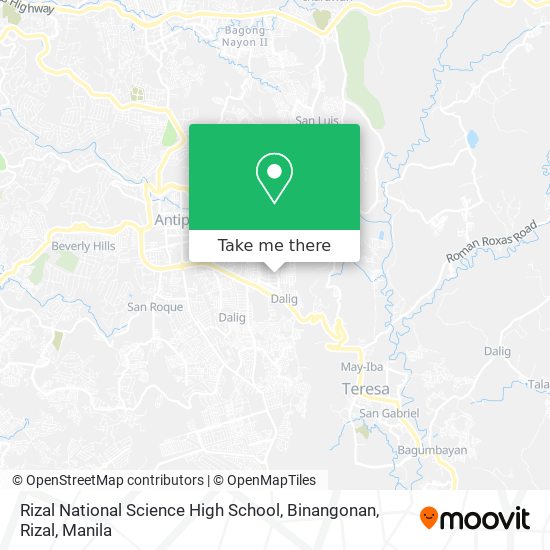 Rizal National Science High School, Binangonan, Rizal map