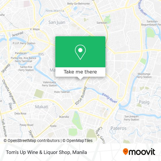 Tom's Up Wine & Liquor Shop map