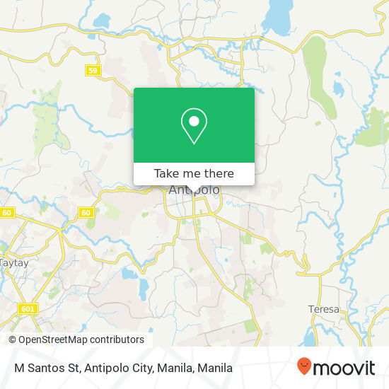 M Santos St, Antipolo City, Manila map
