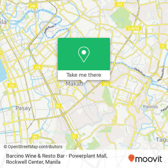 Barcino Wine & Resto Bar - Powerplant Mall, Rockwell Center map