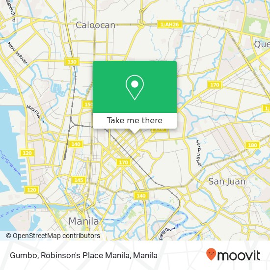Gumbo, Robinson's Place Manila map