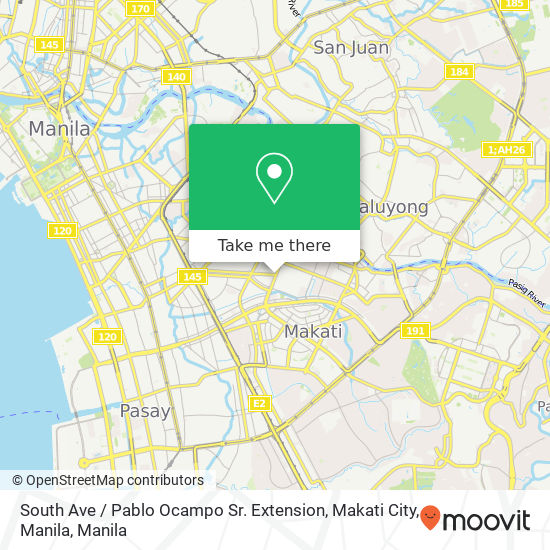 South Ave / Pablo Ocampo Sr. Extension, Makati City, Manila map