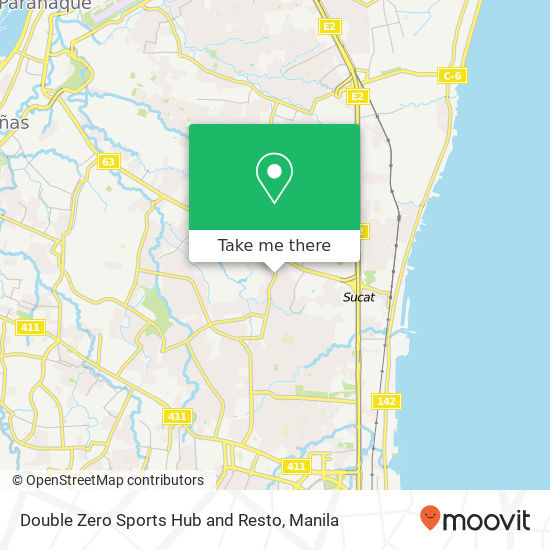 Double Zero Sports Hub and Resto map