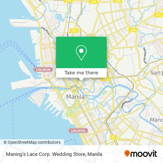 Maning's Lace Corp. Wedding Store map