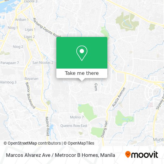 Marcos Alvarez Ave / Metrocor B Homes map