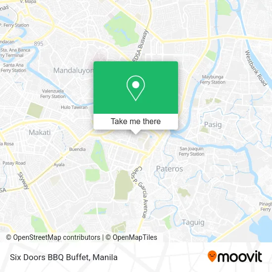 Six Doors BBQ Buffet map