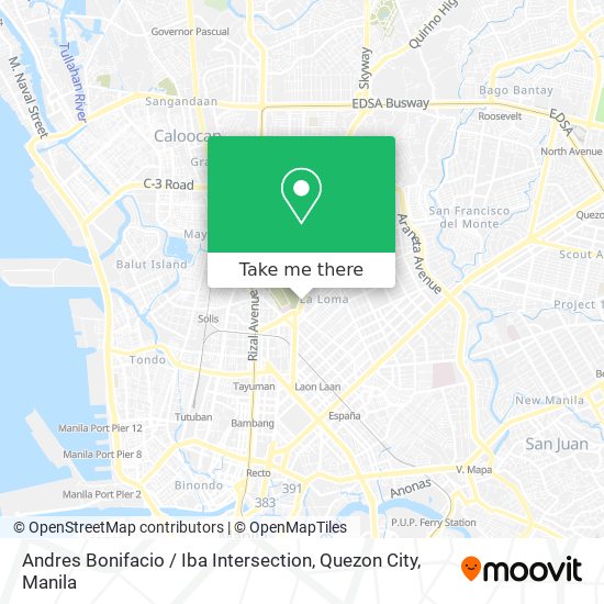 Andres Bonifacio / Iba Intersection, Quezon City map
