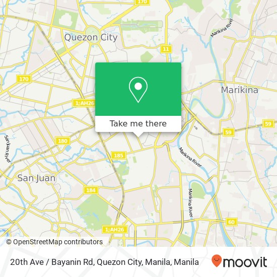 20th Ave / Bayanin Rd, Quezon City, Manila map