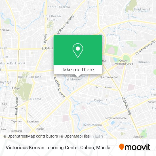 Victorious Korean Learning Center Cubao map