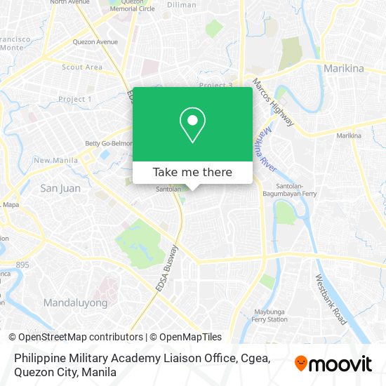 Philippine Military Academy Liaison Office, Cgea, Quezon City map