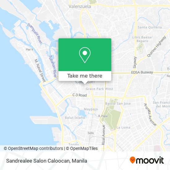 Sandrealee Salon Caloocan map