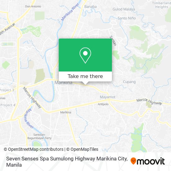 Seven Senses Spa Sumulong Highway Marikina City map
