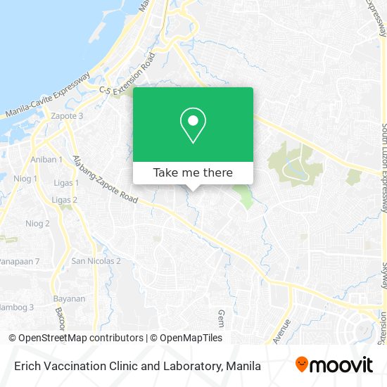 Erich Vaccination Clinic and Laboratory map