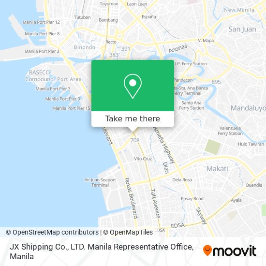 JX Shipping Co., LTD. Manila Representative Office map