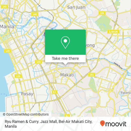 Ryu Ramen & Curry. Jazz Mall, Bel-Air Makati City map