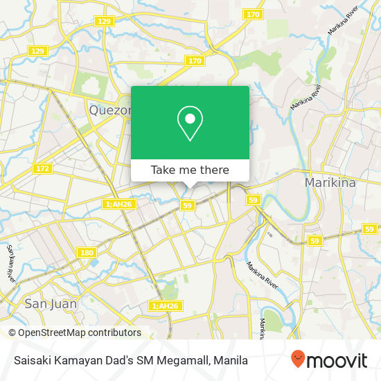 Saisaki Kamayan Dad's SM Megamall map