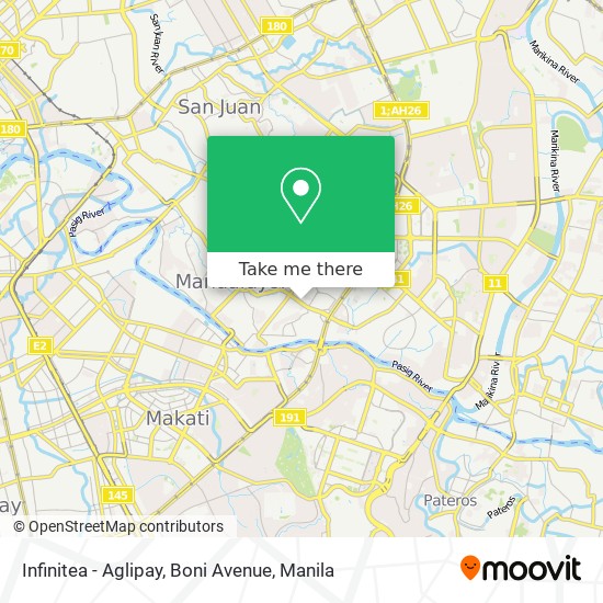 Infinitea - Aglipay, Boni Avenue map