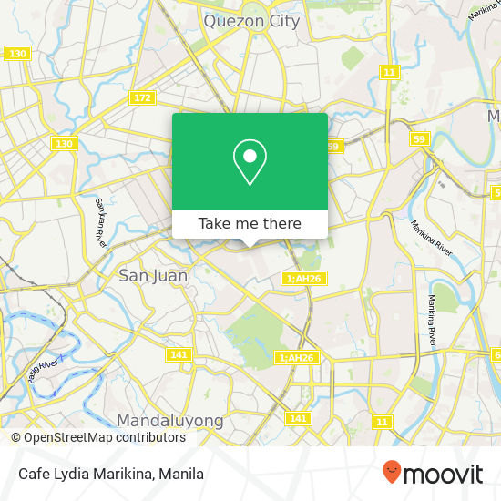 Cafe Lydia Marikina map