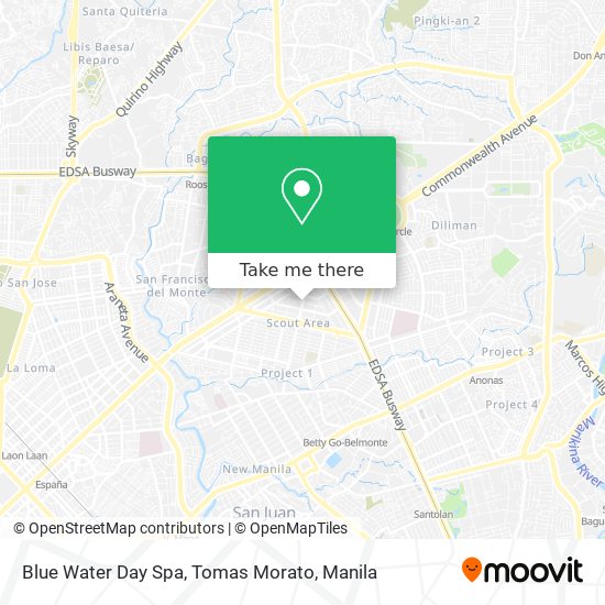 Blue Water Day Spa, Tomas Morato map