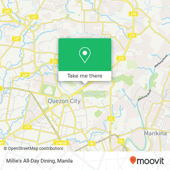 Millie's All-Day Dining map