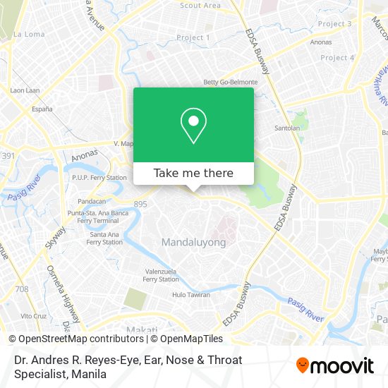 Dr. Andres R. Reyes-Eye, Ear, Nose & Throat Specialist map