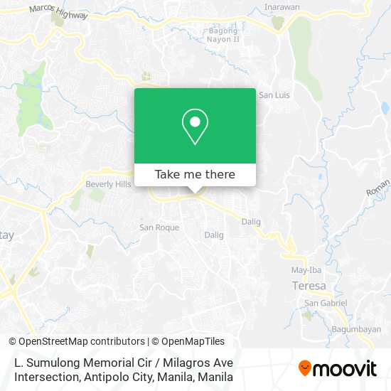 L. Sumulong Memorial Cir / Milagros Ave Intersection, Antipolo City, Manila map
