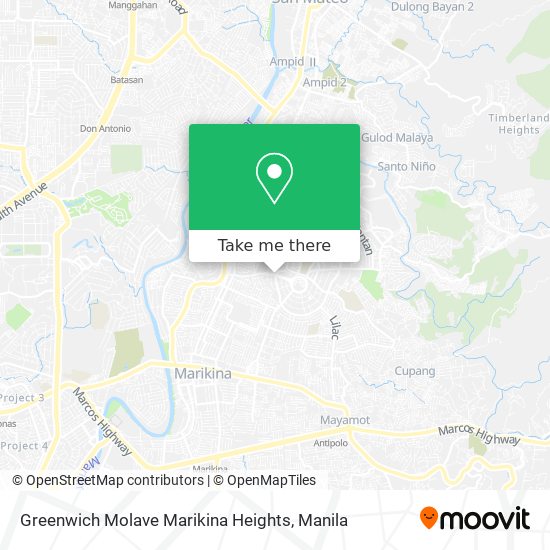 Greenwich Molave Marikina Heights map