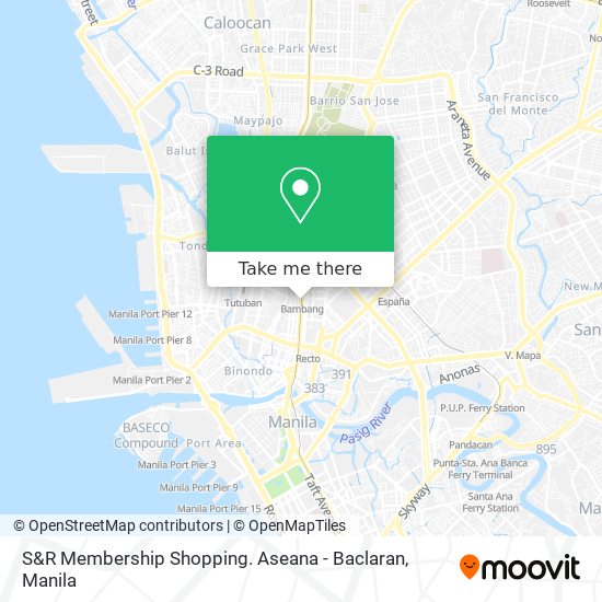 S&R Membership Shopping. Aseana - Baclaran map