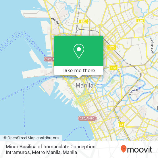 Minor Basilica of Immaculate Conception Intramuros, Metro Manila map