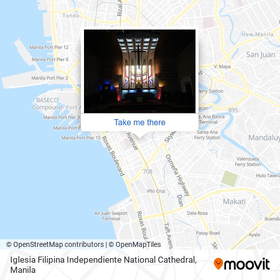 How to get to Iglesia Filipina Independiente National Cathedral in Manila  by Bus or Train?
