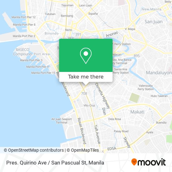 Pres. Quirino Ave / San Pascual St map