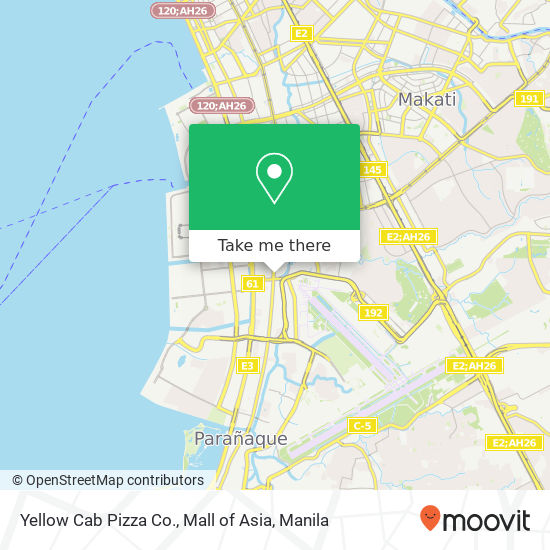 Yellow Cab Pizza Co., Mall of Asia map