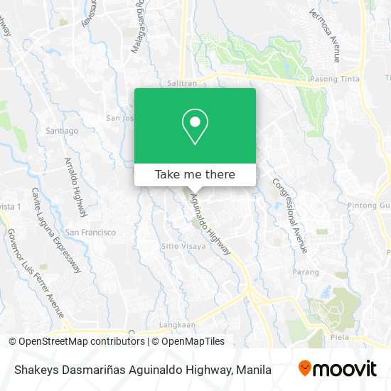 Shakeys Dasmariñas Aguinaldo Highway map