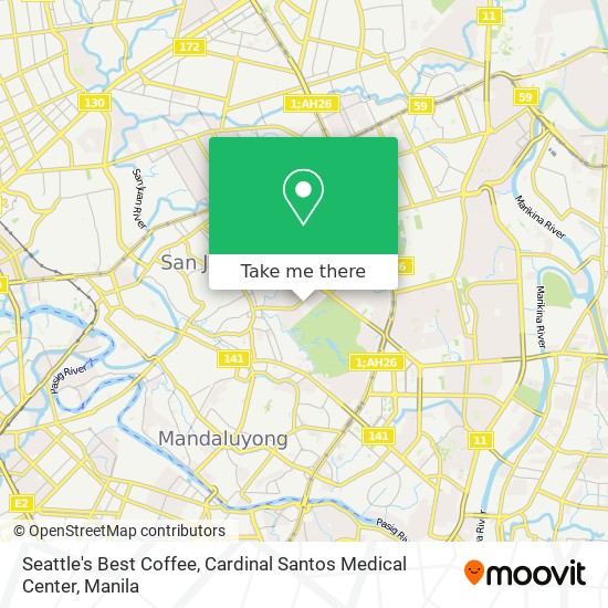 Seattle's Best Coffee, Cardinal Santos Medical Center map