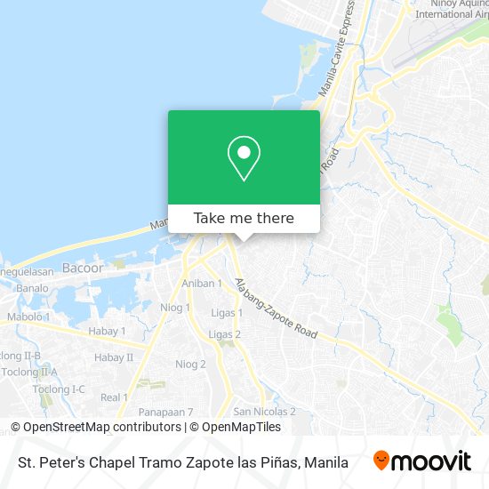 St. Peter's Chapel Tramo Zapote las Piñas map