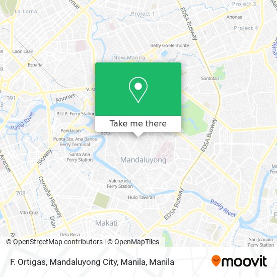 F. Ortigas, Mandaluyong City, Manila map